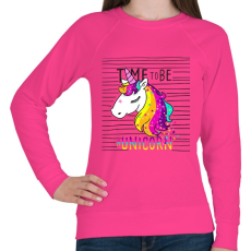 PRINTFASHION Unikornisok ideje - Női pulóver - Fukszia