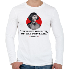 PRINTFASHION Universe - Copernicus - Férfi hosszú ujjú póló - Fehér