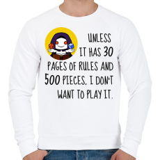 PRINTFASHION Unless it has 30 rules - Férfi pulóver - Fehér