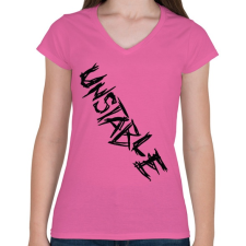 PRINTFASHION Unstable - Női V-nyakú póló - Rózsaszín női póló