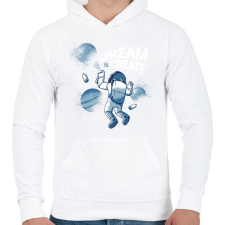 PRINTFASHION Űr graffiti - Férfi kapucnis pulóver - Fehér női pulóver, kardigán