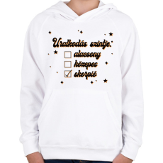 PRINTFASHION Uralkodás szintje - Gyerek kapucnis pulóver - Fehér