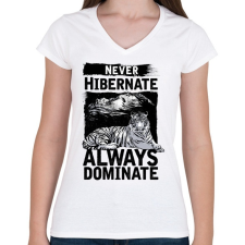 PRINTFASHION Uralkodj - Női V-nyakú póló - Fehér női póló