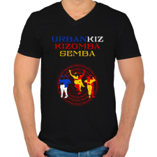 PRINTFASHION UrbanKiz Kizomba Semba táncos S0201-forBlack - Férfi V-nyakú póló - Fekete férfi póló