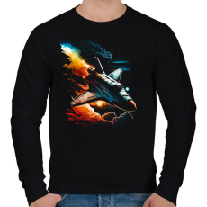 PRINTFASHION Űrhajó - Férfi pulóver - Fekete