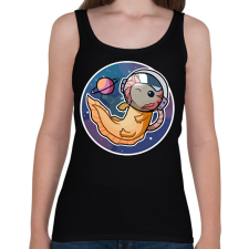 PRINTFASHION Űrhajós axolotl - Női atléta - Fekete női trikó