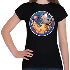 PRINTFASHION Űrhajós axolotl - Női póló - Fekete
