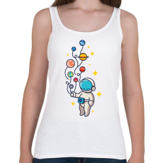 PRINTFASHION Űrhajós bolygókkal - Női atléta - Fehér