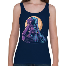 PRINTFASHION Űrhajós DJ - Női atléta - Sötétkék női trikó