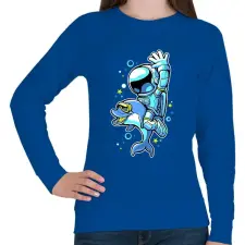 PRINTFASHION Űrhajós és a delfin - Női pulóver - Királykék női pulóver, kardigán
