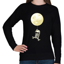PRINTFASHION Űrhajós és a hold lufi - Női pulóver - Fekete női pulóver, kardigán