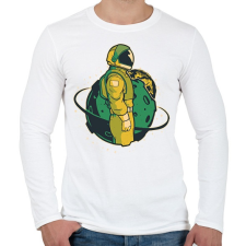 PRINTFASHION Űrhajós - Férfi hosszú ujjú póló - Fehér férfi póló