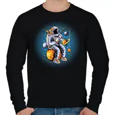 PRINTFASHION űrhajós - Férfi pulóver - Fekete férfi pulóver, kardigán