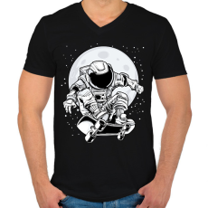 PRINTFASHION űrhajós - Férfi V-nyakú póló - Fekete