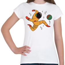 PRINTFASHION Űrhajós focista - Női póló - Fehér női póló