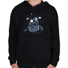 PRINTFASHION Űrhajós - Gyerek kapucnis pulóver - Fekete