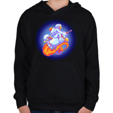 PRINTFASHION űrhajós - Gyerek kapucnis pulóver - Fekete