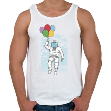 PRINTFASHION Űrhajós lufikkal - Férfi atléta - Fehér atléta, trikó