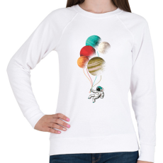 PRINTFASHION Űrhajós lufikkal - Női pulóver - Fehér