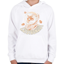 PRINTFASHION Űrhajós macska - Gyerek kapucnis pulóver - Fehér gyerek pulóver, kardigán