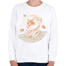 PRINTFASHION Űrhajós macska - Gyerek pulóver - Fehér gyerek pulóver, kardigán
