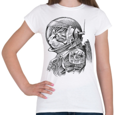 PRINTFASHION Űrhajós macska - Női póló - Fehér