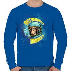 PRINTFASHION Űrhajós majom - Férfi pulóver - Királykék
