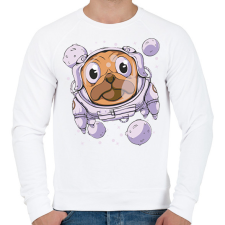 PRINTFASHION Űrhajós mopsz - Férfi pulóver - Fehér férfi pulóver, kardigán