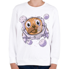 PRINTFASHION Űrhajós mopsz - Gyerek pulóver - Fehér gyerek pulóver, kardigán