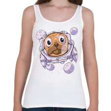 PRINTFASHION Űrhajós mopsz - Női atléta - Fehér női trikó