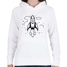 PRINTFASHION űrhajós - Női kapucnis pulóver - Fehér női pulóver, kardigán