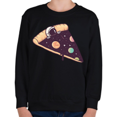 PRINTFASHION Űrhajós pizza - Gyerek pulóver - Fekete