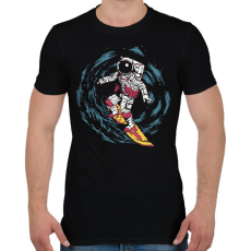 PRINTFASHION Űrhajós szörf - Férfi póló - Fekete