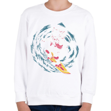 PRINTFASHION Űrhajós szörf - Gyerek pulóver - Fehér gyerek pulóver, kardigán