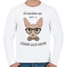 PRINTFASHION Úri macskám van 2  - Férfi pulóver - Fehér