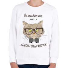 PRINTFASHION Úri macskám van - Gyerek pulóver - Fehér gyerek pulóver, kardigán