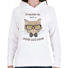 PRINTFASHION Úri macskám van - Női kapucnis pulóver - Fehér női pulóver, kardigán
