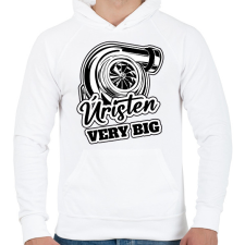 PRINTFASHION Úristen Very Big - Férfi kapucnis pulóver - Fehér férfi pulóver, kardigán