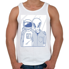 PRINTFASHION Űrlény és Űrhajós - Férfi atléta - Fehér atléta, trikó