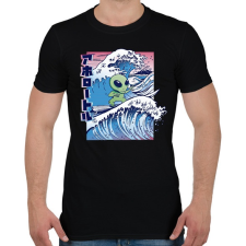 PRINTFASHION Űrlény szörf - Férfi póló - Fekete férfi póló