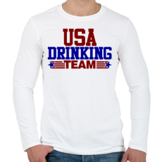 PRINTFASHION USA drinking team - Férfi hosszú ujjú póló - Fehér