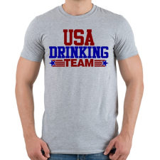 PRINTFASHION USA drinking team - Férfi póló - Sport szürke férfi póló