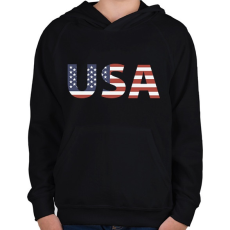 PRINTFASHION USA - Gyerek kapucnis pulóver - Fekete