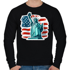 PRINTFASHION Usa liberty - Férfi pulóver - Fekete férfi pulóver, kardigán