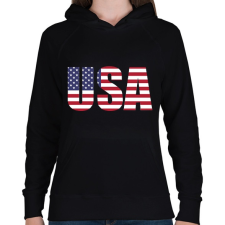 PRINTFASHION USA - Női kapucnis pulóver - Fekete női pulóver, kardigán