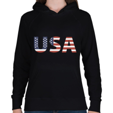 PRINTFASHION USA - Női kapucnis pulóver - Fekete