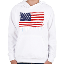 PRINTFASHION USA zászló - Gyerek kapucnis pulóver - Fehér gyerek pulóver, kardigán