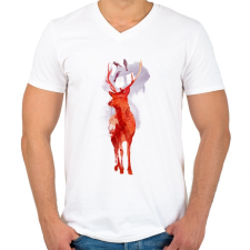 PRINTFASHION Useless deer - Férfi V-nyakú póló - Fehér férfi póló
