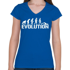 PRINTFASHION Úszás evolúció - Női V-nyakú póló - Királykék női póló