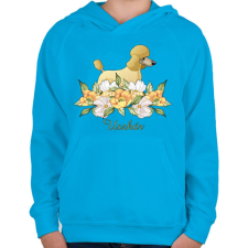 PRINTFASHION Uszkár - Gyerek kapucnis pulóver - Azúrkék gyerek pulóver, kardigán